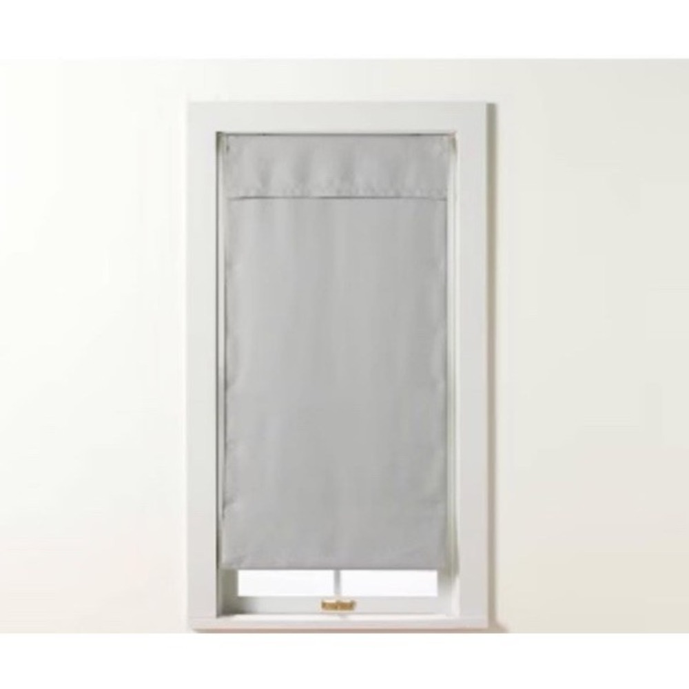 27"x64" Cordless Blackout Roman Window Shade with Valance Jet Gray Hearth & Hand